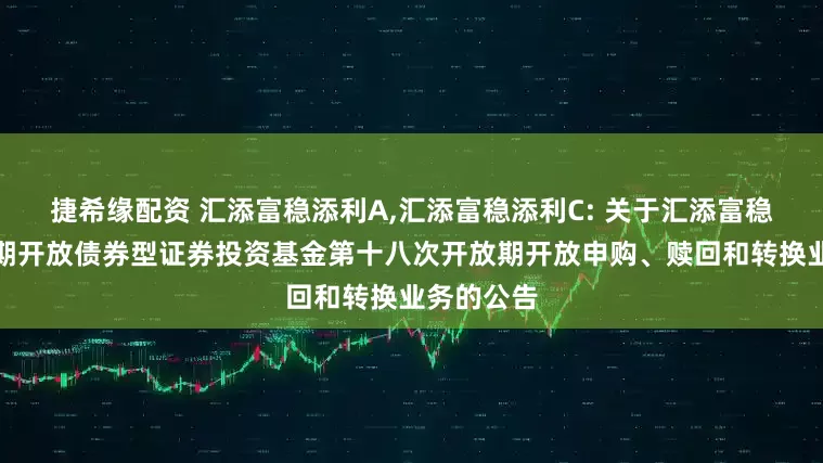 捷希缘配资 汇添富稳添利A,汇添富稳添利C: 关于汇添富稳健添利定期开放债券型证券投资基金第十八次开放期开放申购、赎回和转换业务的公告